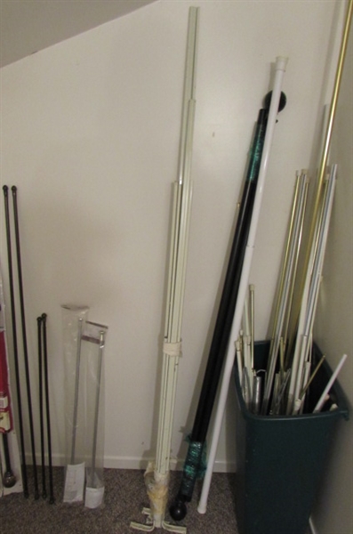 TENSION RODS, CURTAIN RODS & MORE