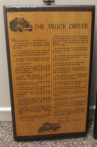 THE TRUCK DRIVER & THE TRUCK DRIVERS WIFE WALL PLAQUES