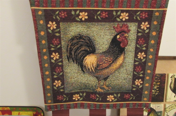ROOSTER PANEL & 9 CANVAS TILE WALL ART