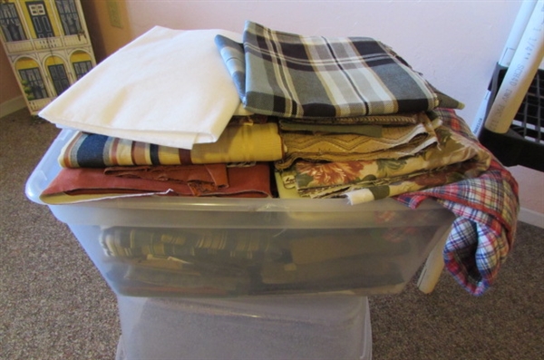 ASSORTED FABRIC PIECES, REMNANTS & SAMPLES FOR SMALL SEWING PROJECTS