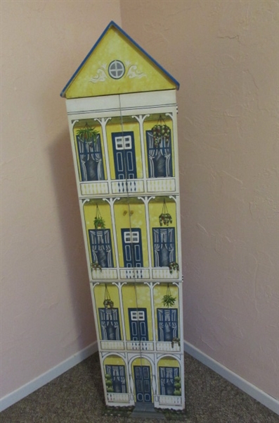 CUTE PAINTED HOUSE STORAGE CABINET