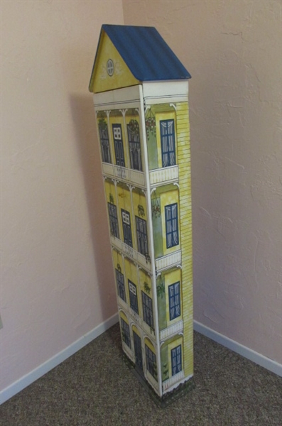 CUTE PAINTED HOUSE STORAGE CABINET
