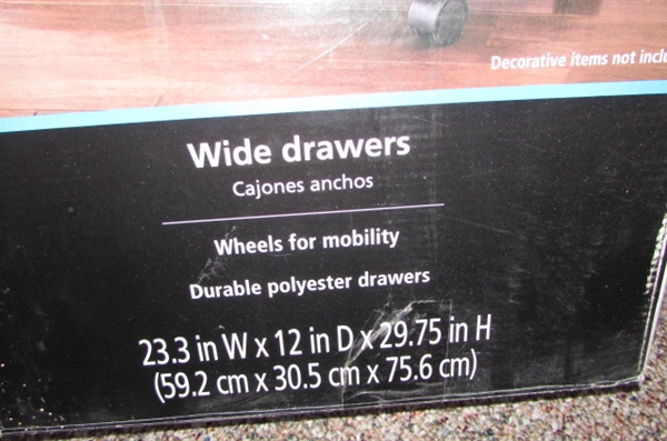 3 DRAWER WIDE FABRIC CART