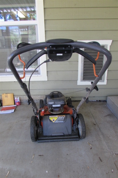 HUSQVARNA SELF PROPELLED GAS POWERED LAWN MOWER WITH REAR BAG