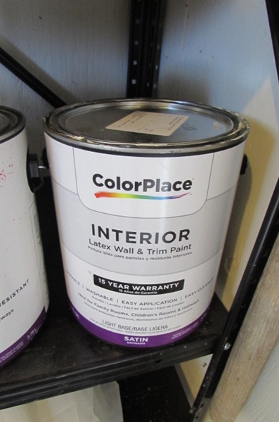 PAINT, PAINTING SUPPLIES, STEP LADDER & STOOL-SHELF NOT INCLUDED