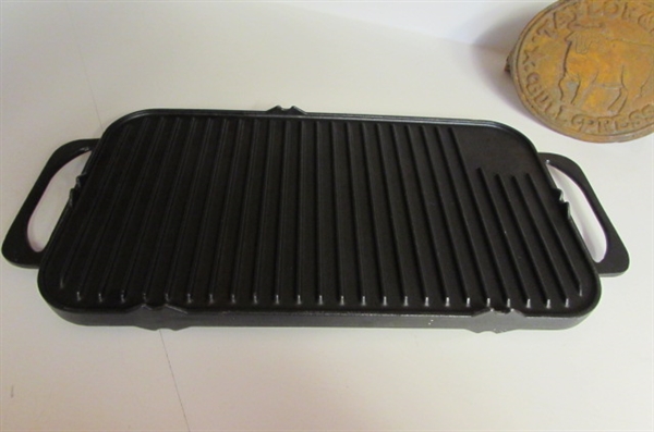 CAST IRON GRIDDLE, FRYING PANS, HEAT DIFFUSERS & PRESS