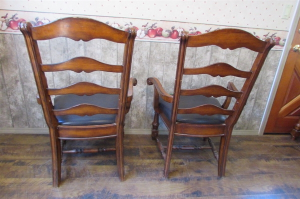 PAIR OF CAPTAINS DINING CHAIRS - LADDER BACK