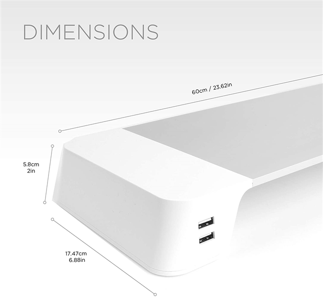 Apple iHome Computer Monitor Stand with 4 Port USB Hub