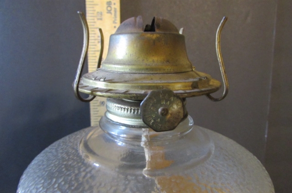 VINTAGE HURRICANE OIL LAMP, CANDLE HOLDER & MORE
