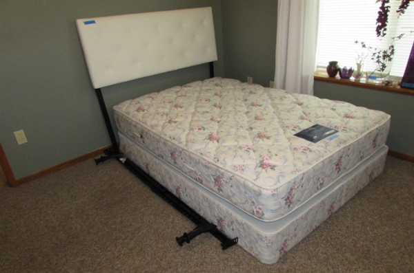 FULL SIZE BED WITH RAILS & HEADBOARD
