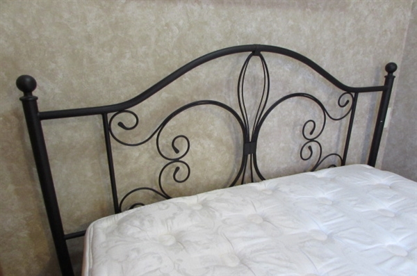 FULL SIZE BED WITH METAL HEADBOARD