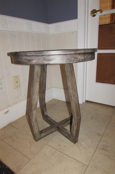Rustic Barn Wood Look Side Table 