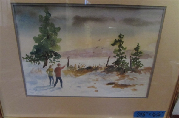Pair of Framed Watercolor Pictures