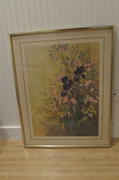 Gold Framed Iris Floral Picture
