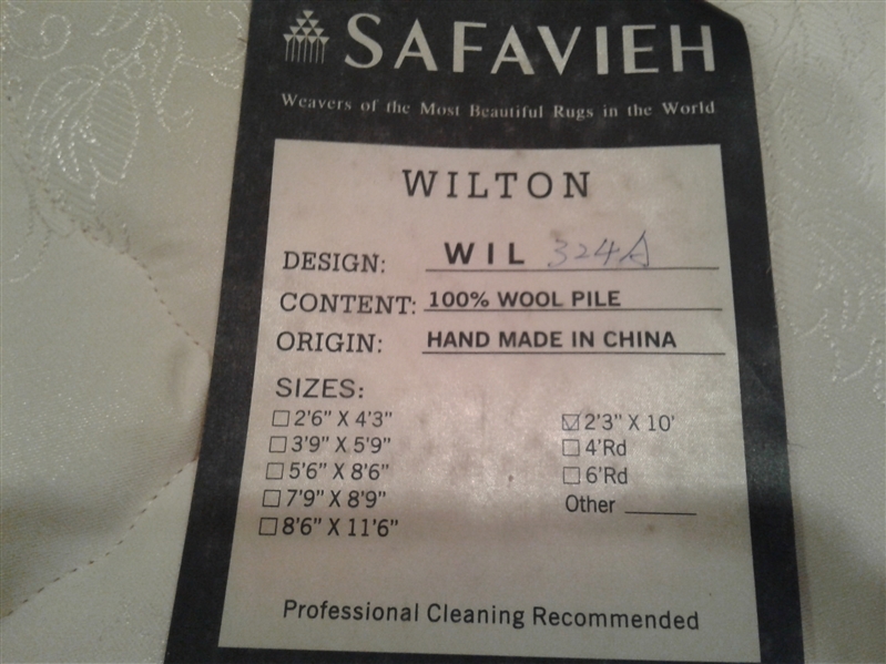 Safavieh Wilton Wool Rug 2'3x10