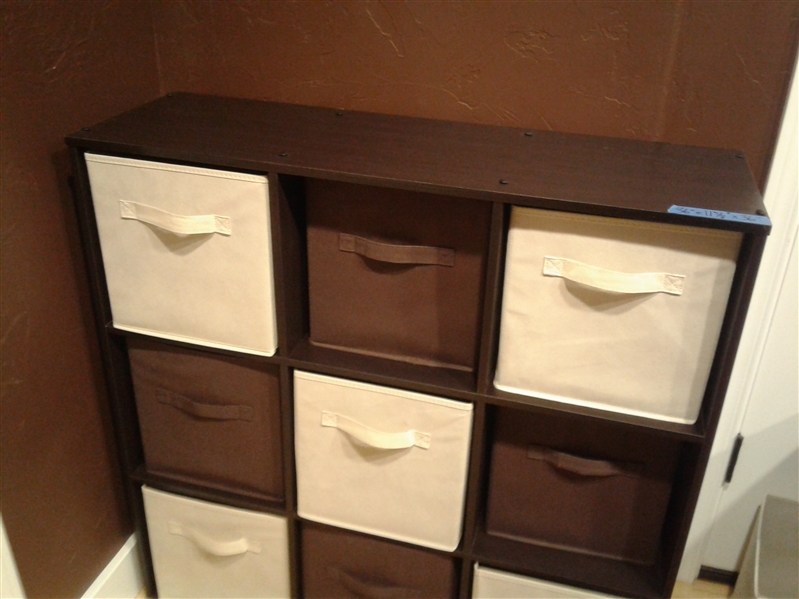 9 Cubby Storage Unit with 12 Fabric Drawers