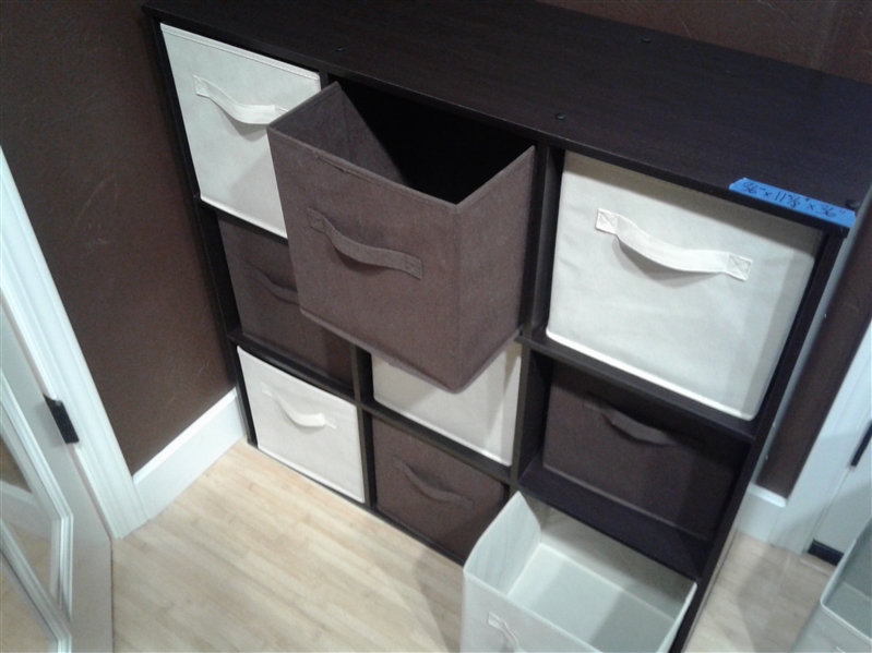 9 Cubby Storage Unit with 12 Fabric Drawers