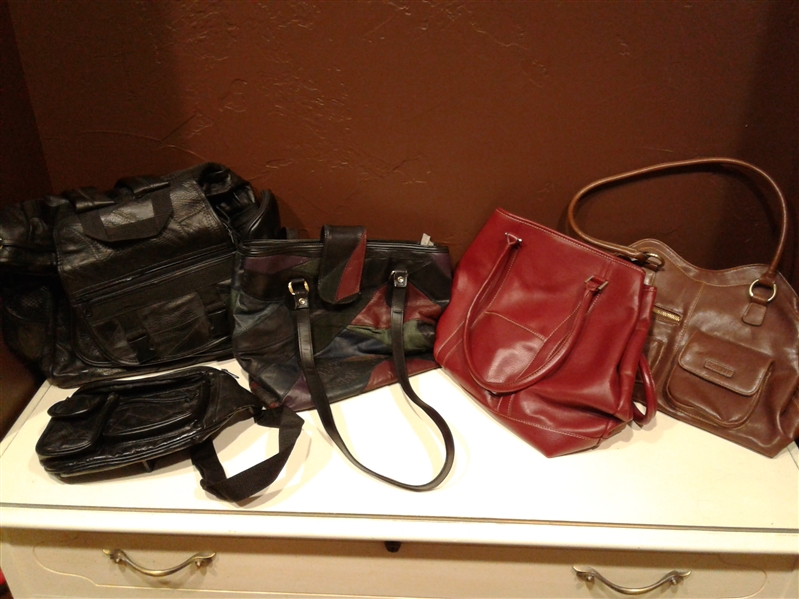 Leather Purses, Backpack, and Fanny Pack