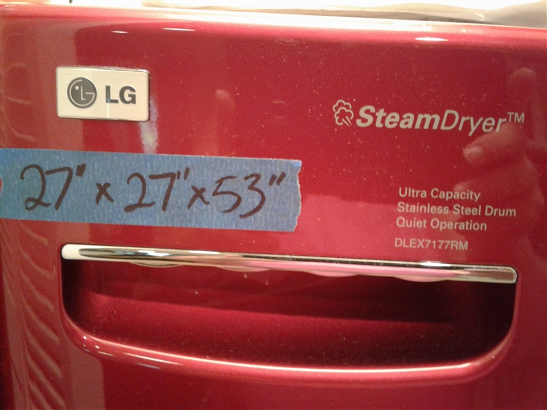 LG Steam Dryer Front Load W/Pedestal Drawer