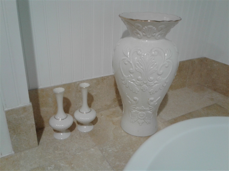 3 Lenox Vases with 24K Gold Trim