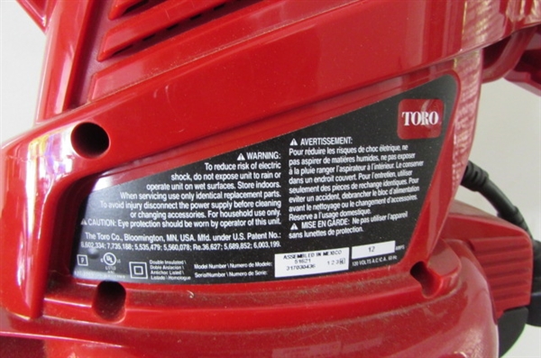 Toro Ultra Plus Blower/Vac w/Extension Cord