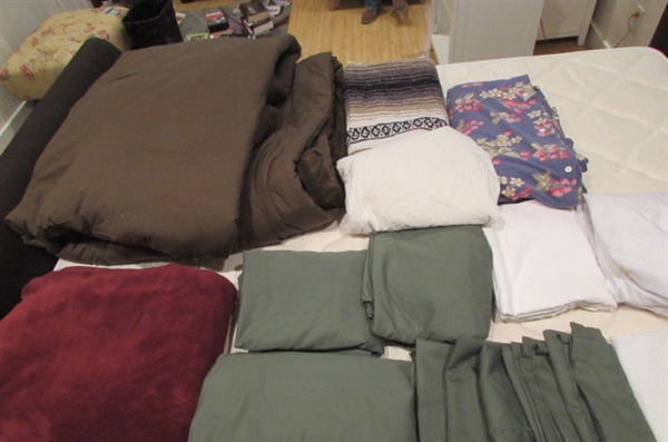 Sheets, Comforter, and Blankets
