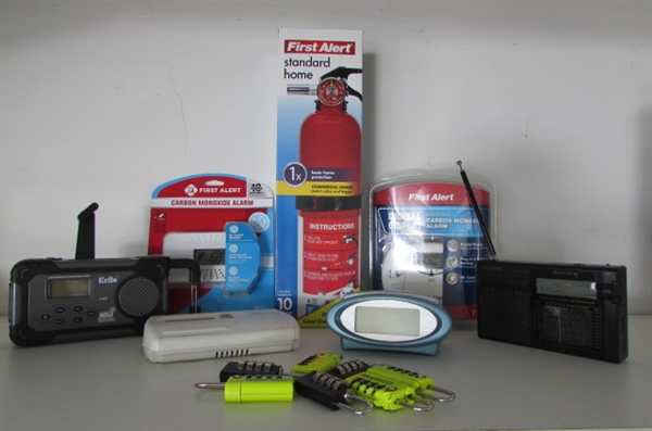 Carbon Monoxide Alarms, Fire Extinguisher, Radios, and more