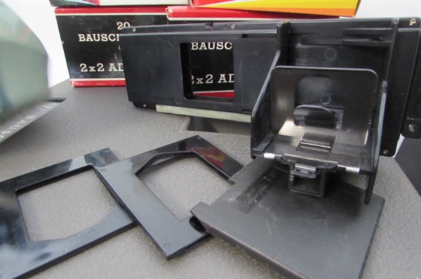 Vintage Bausch & Lomb Balomatic Slide Projector and Accessories