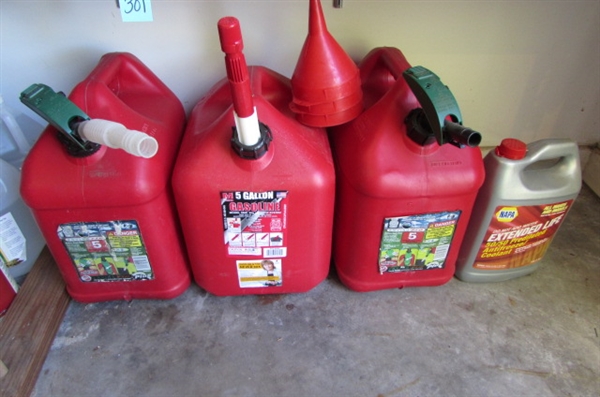 Fuel Cans, Antifreeze, and Funnels