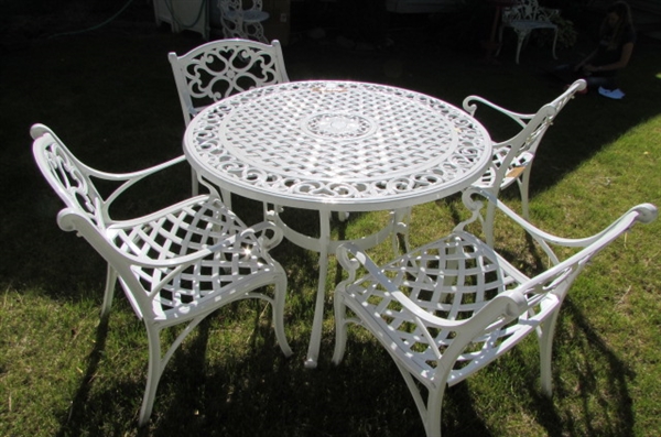 Cast Aluminum Table and Chairs