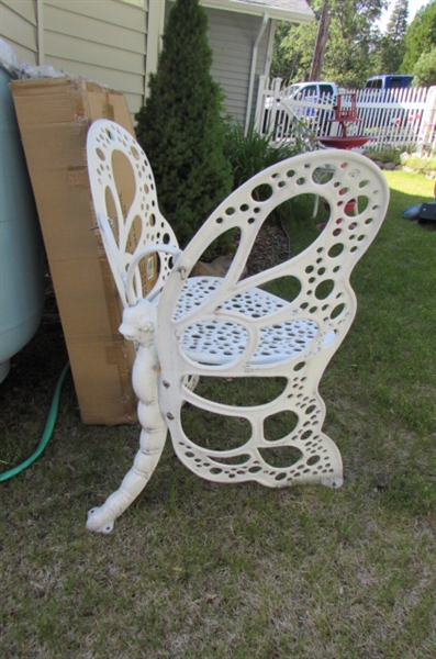 2 Cast Aluminum Butterfly Chairs
