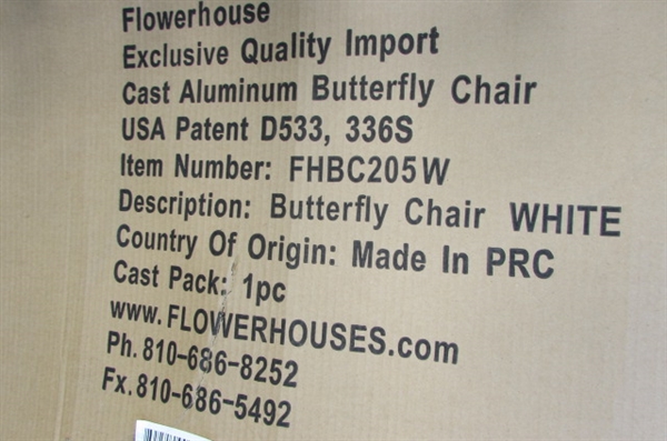 2 Cast Aluminum Butterfly Chairs