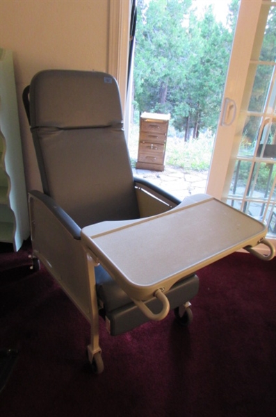 Lumex Hospital Chair with Tray and I.V. Stand