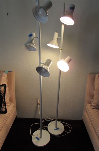 2 White Floor Lamps