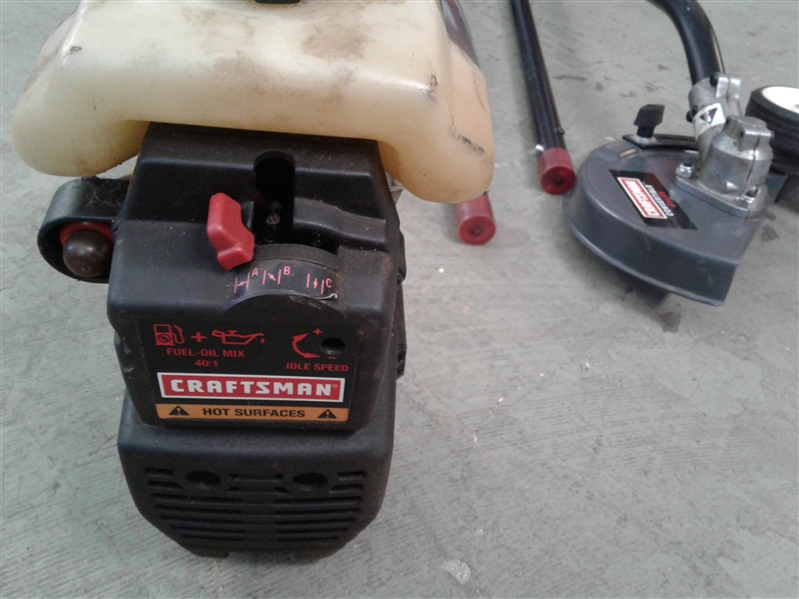 Craftsman Gas Powered 15 Weedwacker Line Trimmer with Attachments  *For Parts or repair*Needs a Coil*