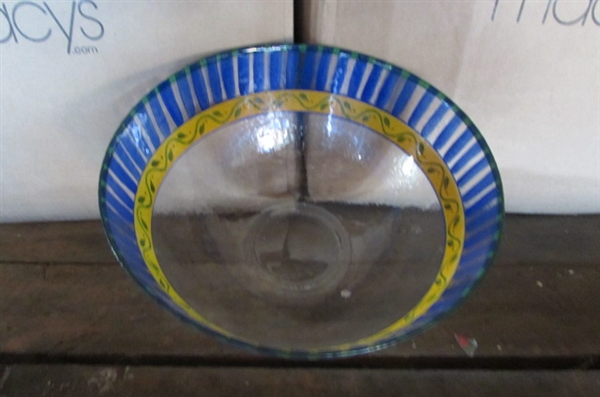 HANDPAINTED FUSED GLASS PLATTER & SERVING BOWL *LOCATED AT THE PAYNE LANE ESTATE, YREKA*