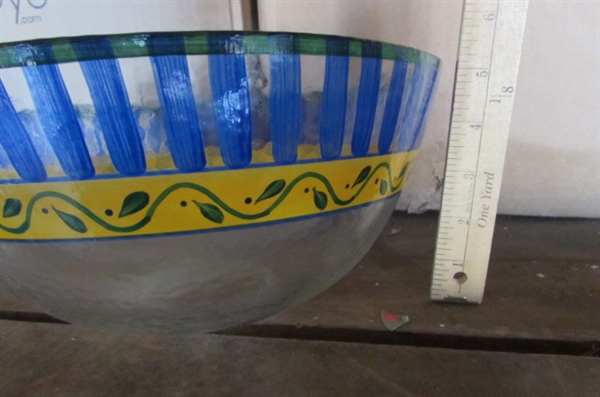 HANDPAINTED FUSED GLASS PLATTER & SERVING BOWL *LOCATED AT THE PAYNE LANE ESTATE, YREKA*