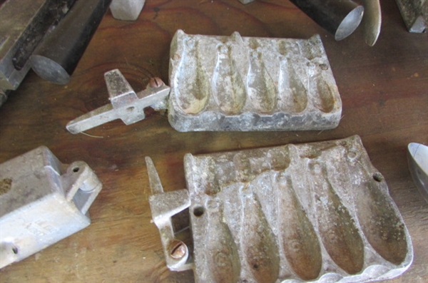 LARGE ASSORTMENT OF LEAD CASTING MOLDS & MORE