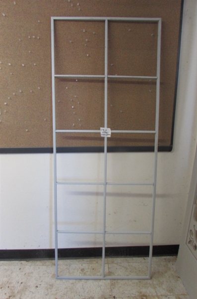 PAIR OF WOOD SCREEN DOORS & WINDOW FRAME-UNFINISHED