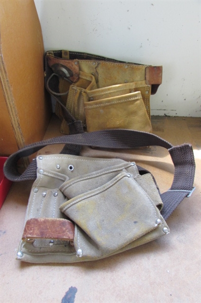 WOOD TOOLBOX, TOOLBOX TRAYS, LEATHER TOOL BELTS & MORE