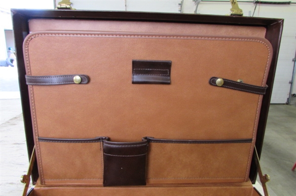 LEATHER BRIEFCASE & BAROMETER