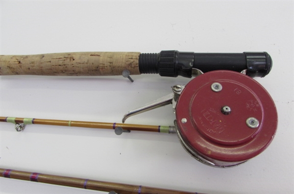 ANTIQUE TO NEWER FISHING POLES & REELS