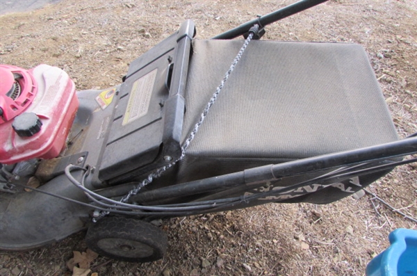HONDA COMMERCIAL MOWER WITH REAR BAG/2 BROADCAST SPREADERS
