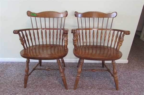 PAIR OF CAPTAINS DINING CHAIRS *MATCHES LOTS 57 & 58