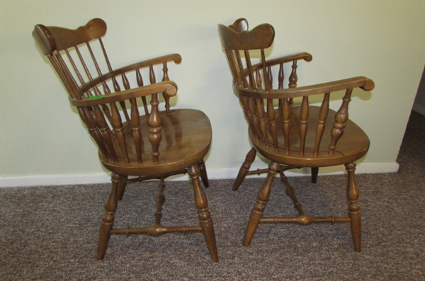 PAIR OF CAPTAINS DINING CHAIRS *MATCHES LOTS 57 & 58