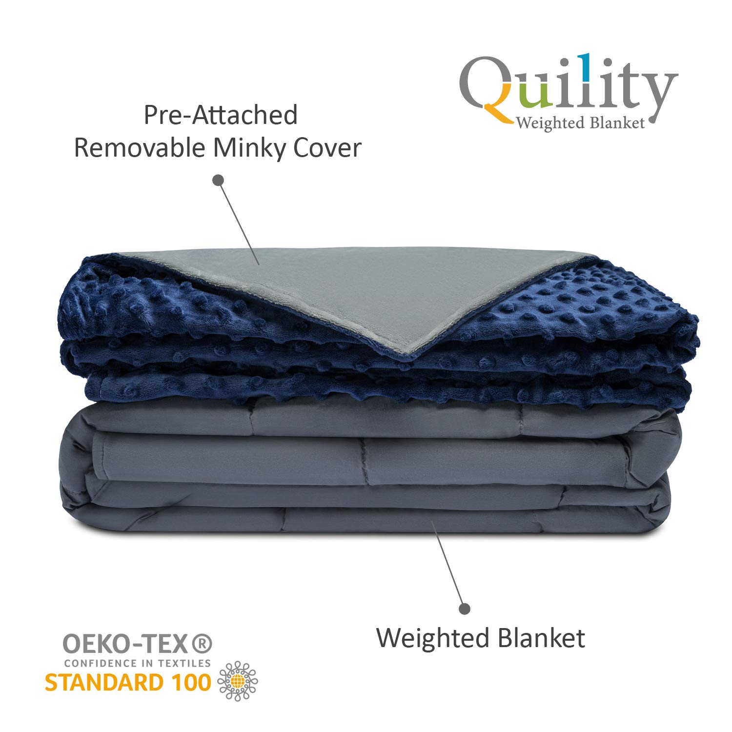 Lot Detail - Quility 20 LB Weighted Blanket with Removable Minky Cover
