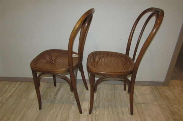 PAIR OF BENTWOOD & CANED WOOD CHAIRS #1