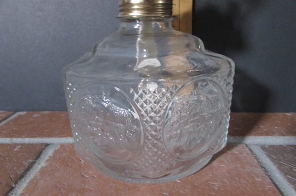 2 VINTAGE HURRICANE OIL LAMPS - CLEAR