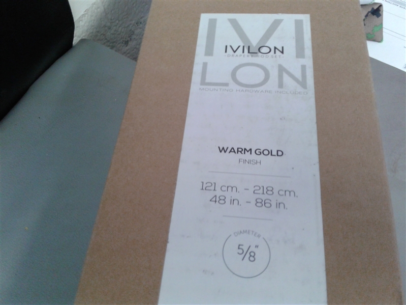 Ivilon Window Curtain Rod  48-86 Inch. Color Warm Gold