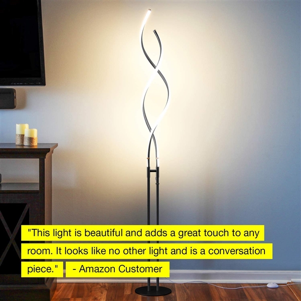 Brightech Embrace - Modern LED Spiral, 2 in 1 Lamp